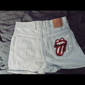 Rolling Stones Distressed Shorts